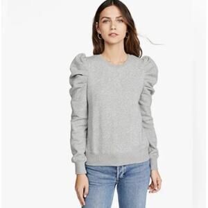 Rebecca‎ Minkoff Janine Puffed Shoulder Heather Gray Sweatershirt Size XS
